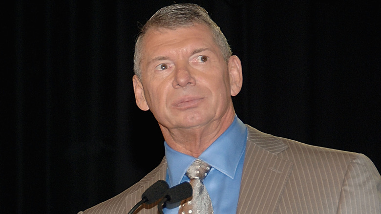 Former WWE Chairman Vince McMahon attends the 1st WWE McMahon Million Dollar Mania winners announcement. June 2008.