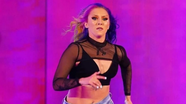 Tegan Nox running down WWE entrance