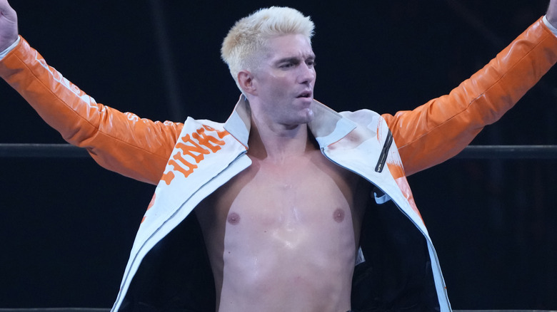 Zack Sabre Jr raising his arms