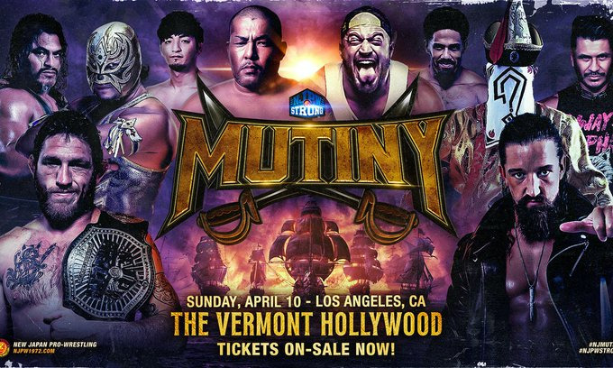 NJPW Mutiny Poster includes Tom Lawlor, Jay White, etc