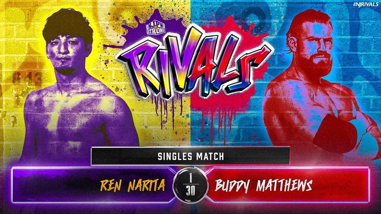 Spray-paint ad for Ren Narita vs. Buddy Matthews