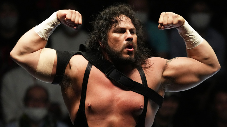 Bad Dude Tito enters the ring during the New Japan Pro-Wrestling - STRONG at Korakuen Hall