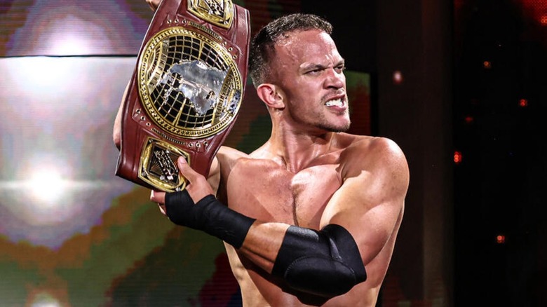 Ricky Saints holds the NXT North American Championship