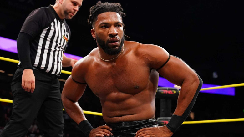 TNA World Champion Trick Williams sits in the ring during at match at TNA's Against All Odds.