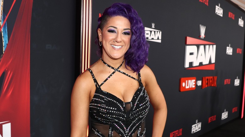 Bayley poses at the red carpet premiere of "WWE Raw" on Netflix