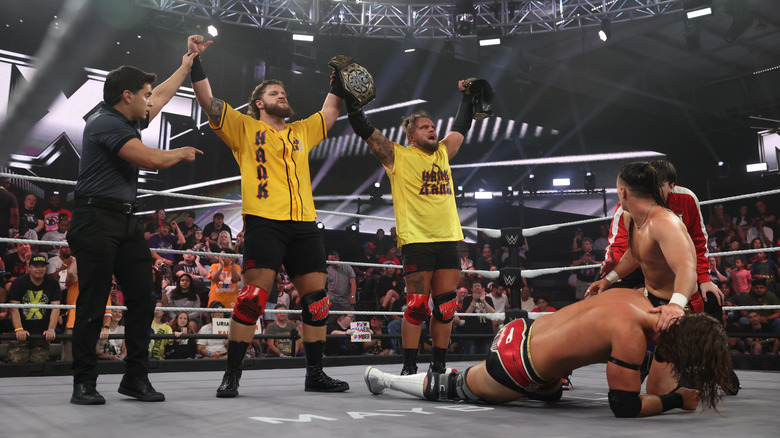 Hank & Tank with their tag titles