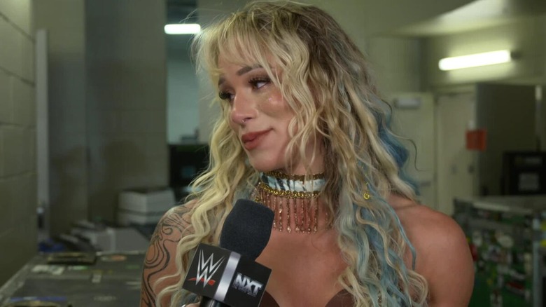 Sol Ruca backstage during an interview.
