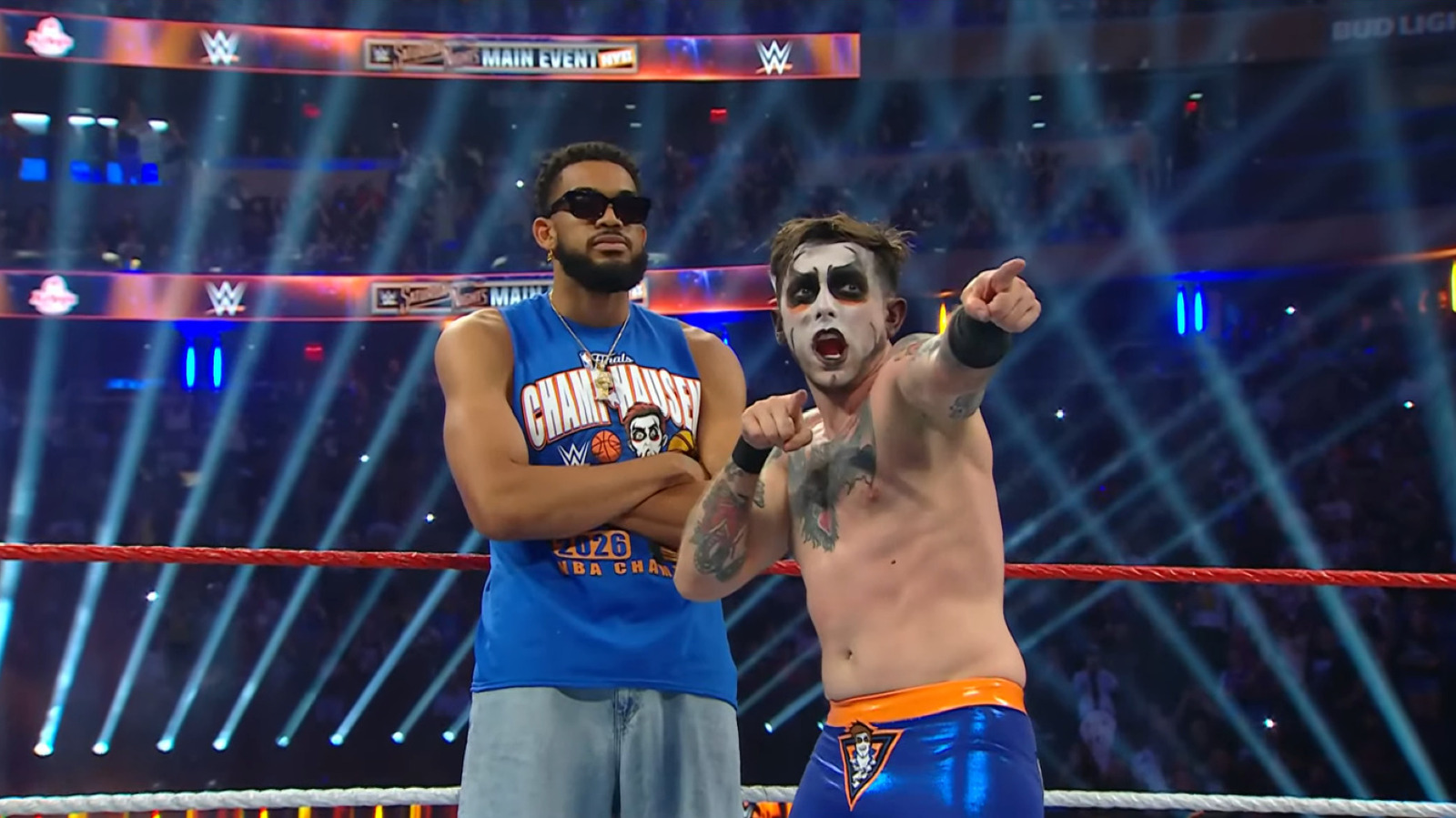 NY Knicks' Karl Anthony Towns Comes To Danhausen's Aid At WWE SNME