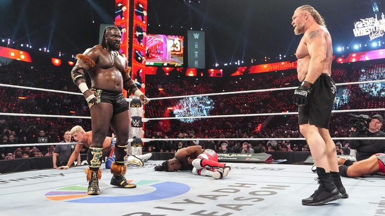 Oba Femi and Brock Lesnar at Royal Rumble