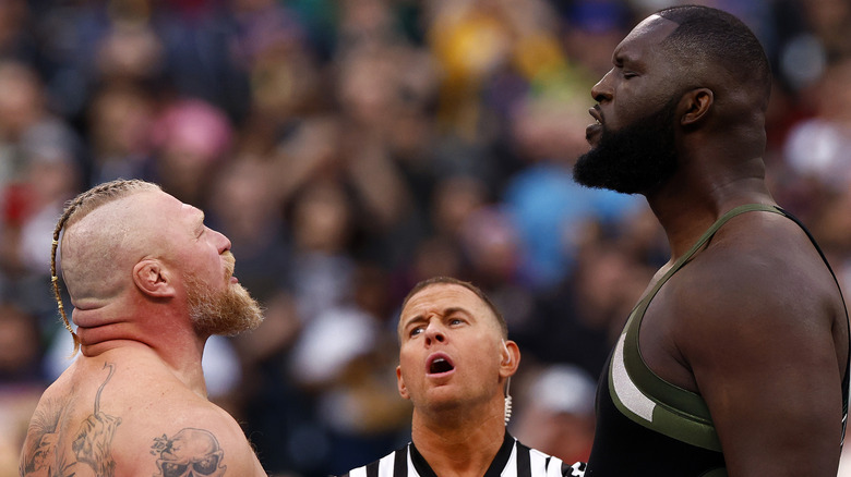 Brock Lesnar and Omos