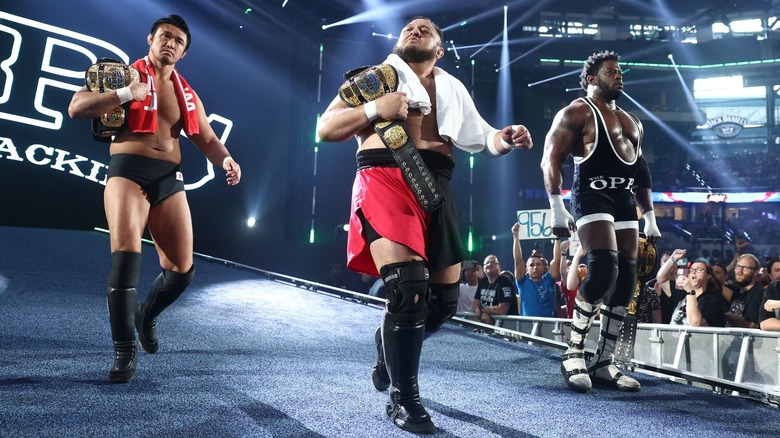 Katsuyori Shibata, Samoa Joe, and Powerhouse Hobbs