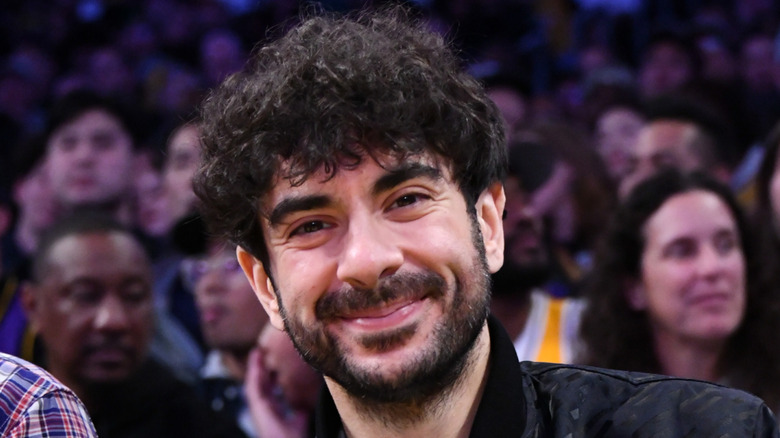 Tony Khan enjoying a Lakers game