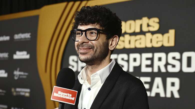 Tony Khan speakin at Sports Illustrated 's Sportsperson of the Year event