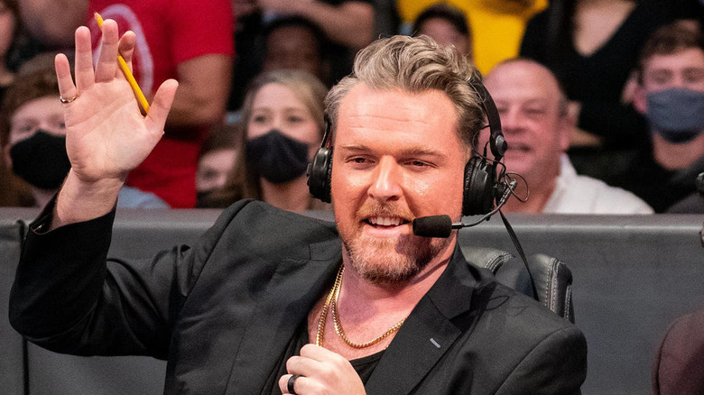 Pat McAfee working as a commentator in WWE