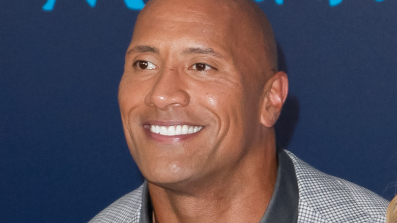 The Rock Smiling