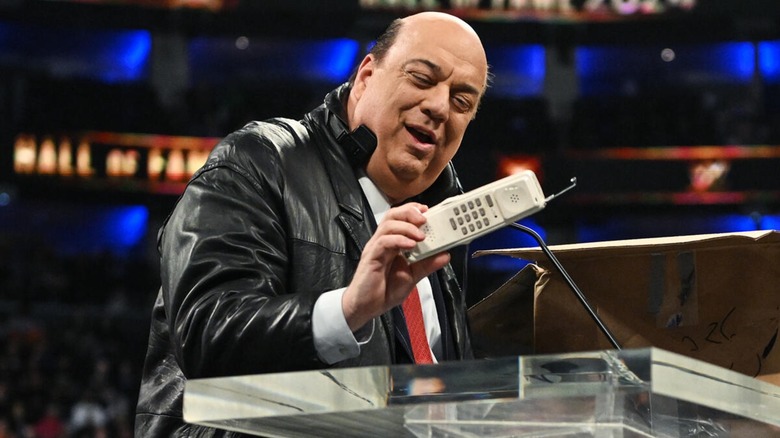 Paul Heyman during his 2024 WWE Hall of Fame induction.