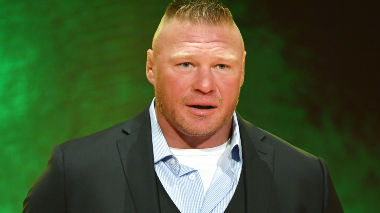 Brock Lesnar is wearing a suit