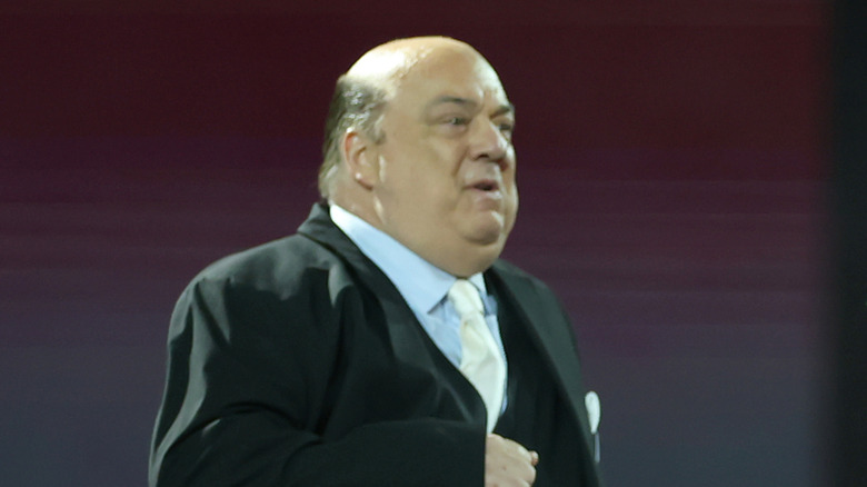 Paul Heyman stares intently