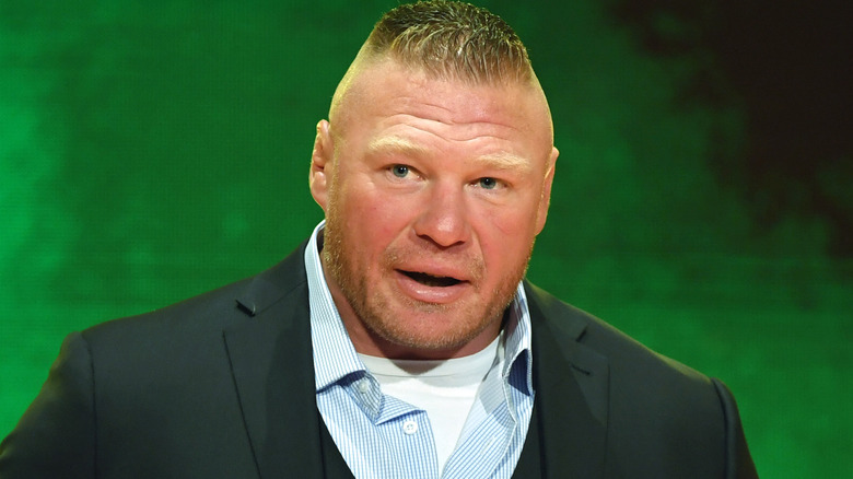 Brock Lesnar wearing a suit