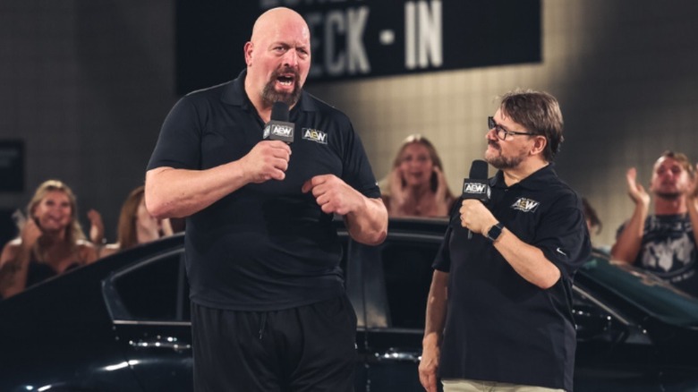 Paul Wight telling Tony Schiavone that no, he cannot drive that car behind them