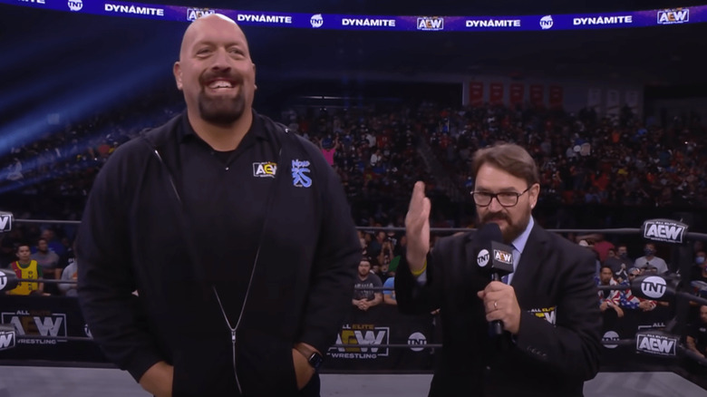 Paul Wight with AEW commentator Tony Schiavone