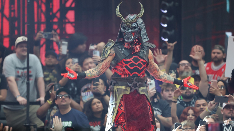 Penta makes his entrance at WWE WrestleMania 42