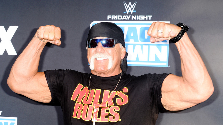 Hulk Hogan showing off the pythons, brother