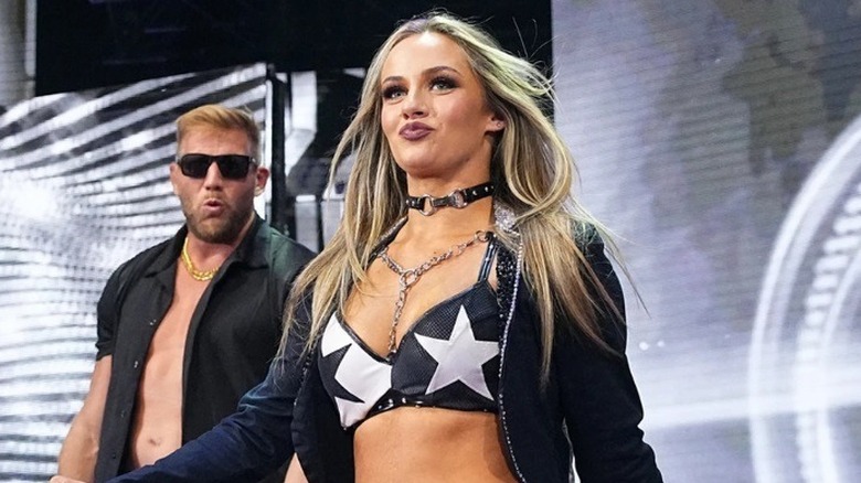 Anna Jay makes her entrance with Jake Hager