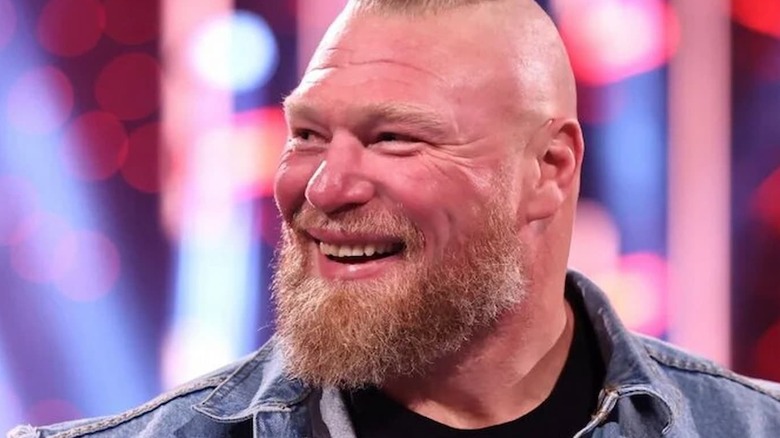 Brock Lesnar smiling