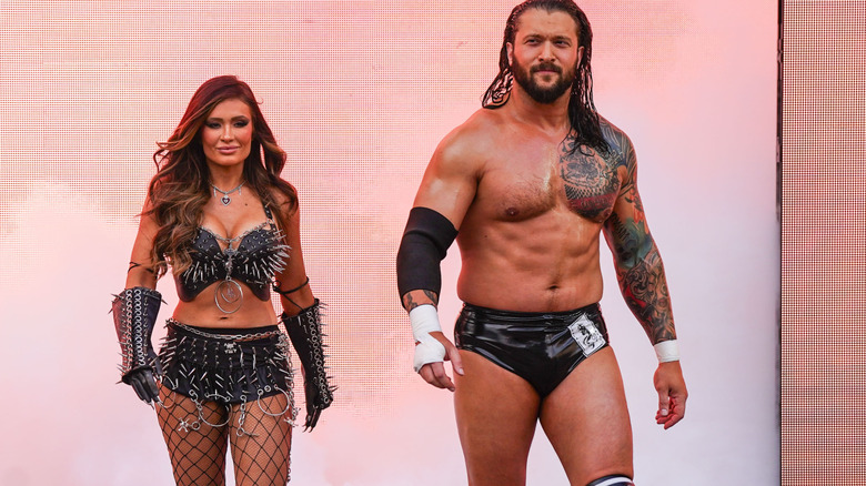 Karrion Kross and Scarlett walking to the ring