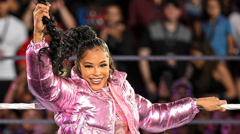 Bianca Belair on the apron
