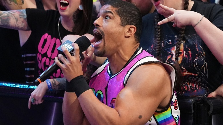 Anthony Bowens is hyped ringside