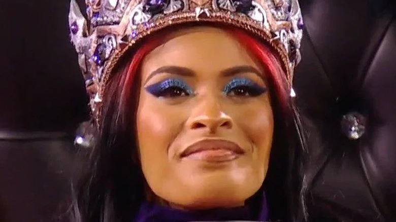Queen Zelina with her crown on