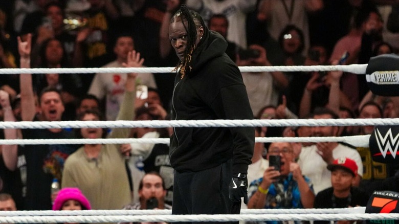 R-Truth moments after revealing his face following his attack on John Cena at Money in the Bank 2025.