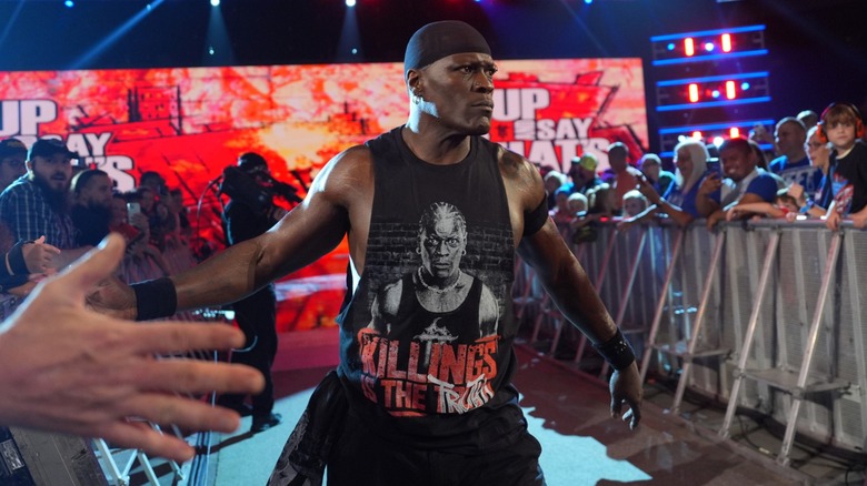 Ron Killings/R-Truth making his way down to the ring ahead of a match.