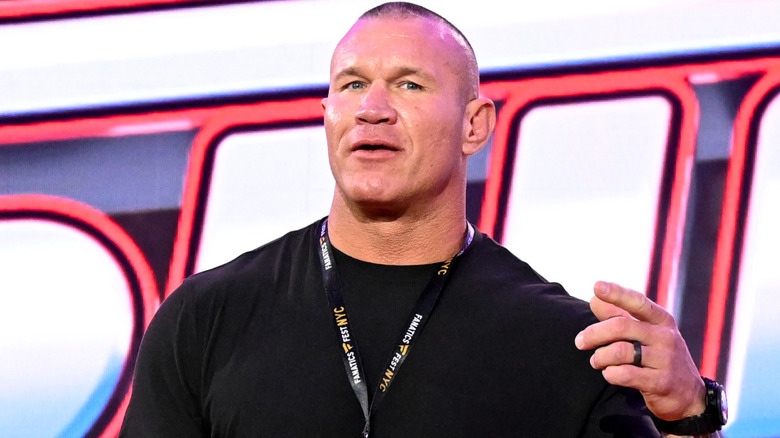 Randy Orton wearing a black t-shirt