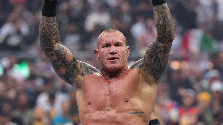 Randy Orton celebrates after defeating Joe Hendry during WrestleMania 41 at Allegiant Stadium on April 20, 2025 in Las Vegas, Nevada.