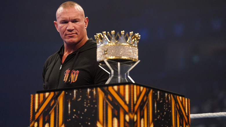 Randy Orton contemplates the King of the Ring crown