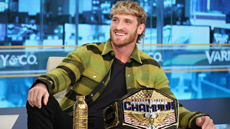 Logan Paul visits "Varney & Co." at Fox Business Network Studios on November 10, 2023 in New York City.