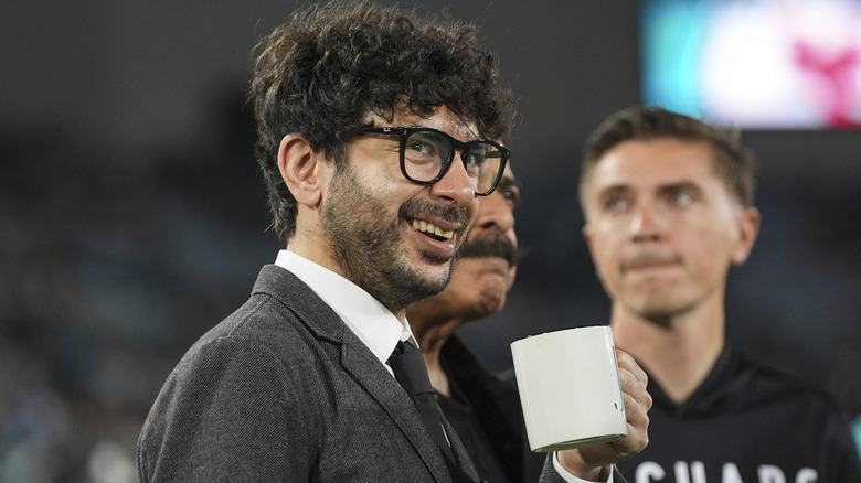 Tony Khan looks on from the field during warmups prior to an NFL football game between the Kansas City Chiefs and the Jacksonville Jaguars at EverBank Stadium on October 6, 2025 in Jacksonville, Florida.