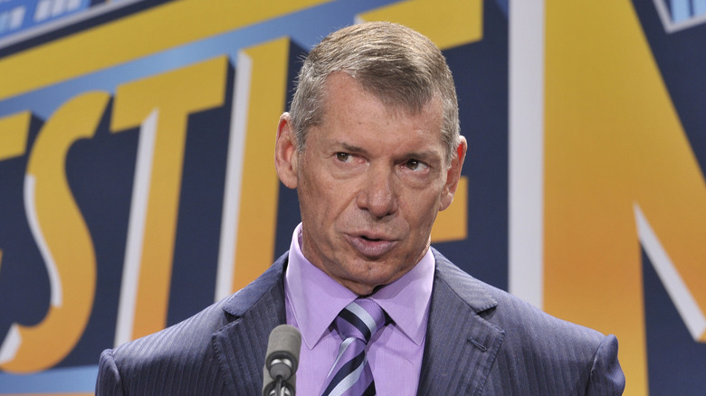 Vince McMahon during a WrestleMania press conference