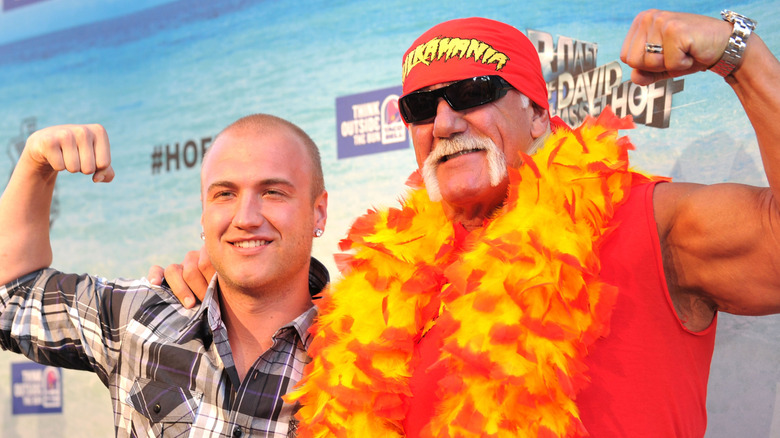 Wrestler Hulk Hogan (R) and son Nick Hogan arrive at the Comedy Central Roast Of David Hasselhoff held at Sony Pictures Studios on August 1, 2010 in Culver City, California. The 