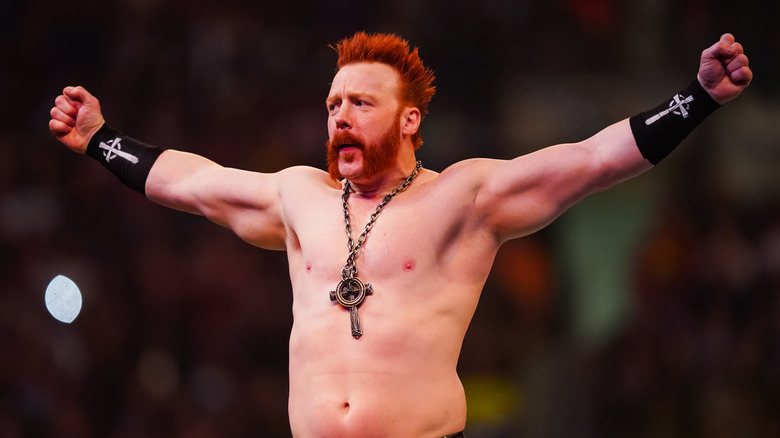 Sheamus looks on during the WWE Royal Rumble at the Alamodome on January 28, 2023 in San Antonio, Texas