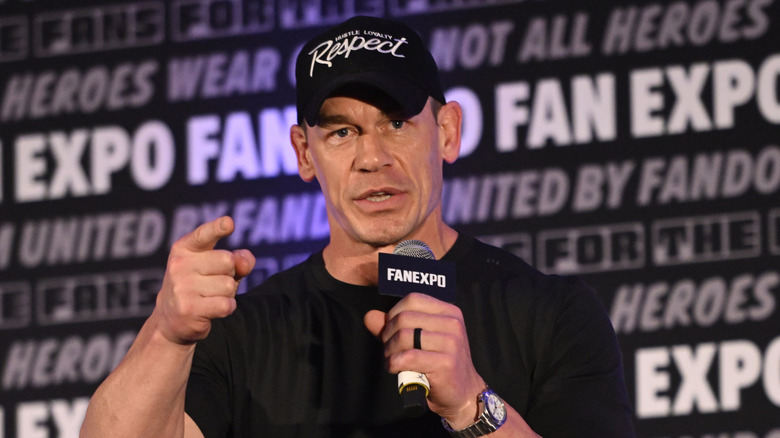 John Cena points at someone