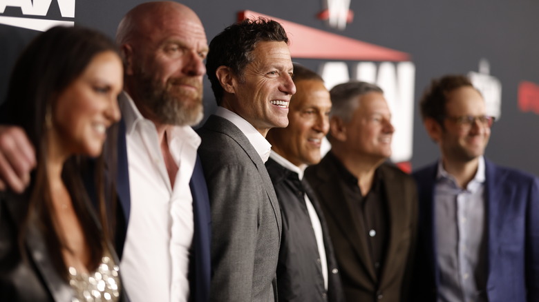 Stephanie McMahon, Paul Levesque, Mark Shapiro, and Ari Emmanuel