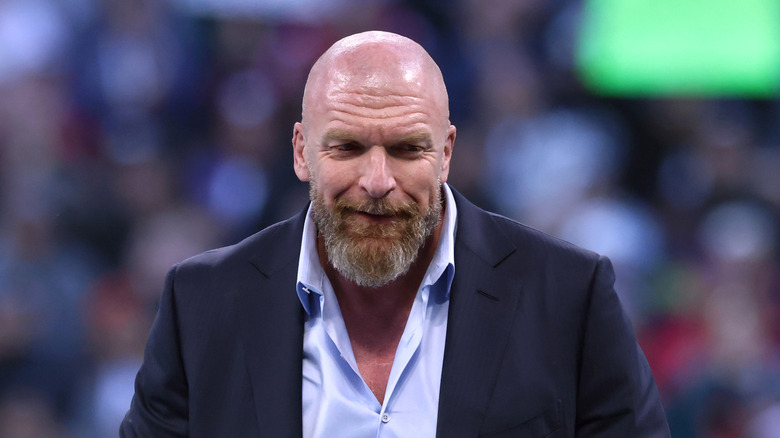 Triple H smiling