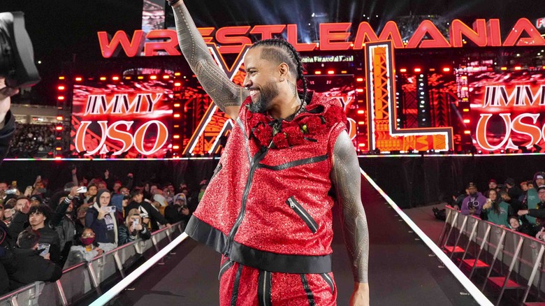 Jimmy Uso making his WrestleMania entrance