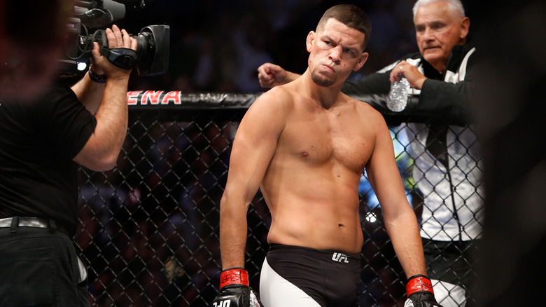 Nate Diaz in the Octagon