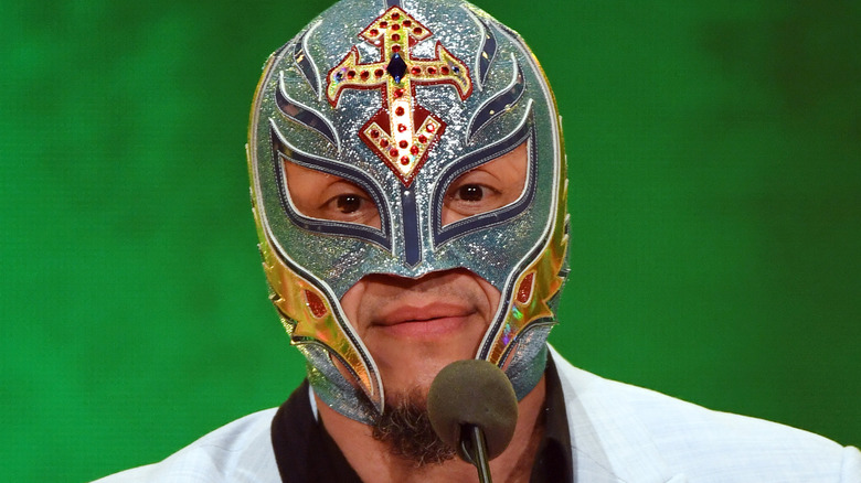 Rey Mysterio at a press conference
