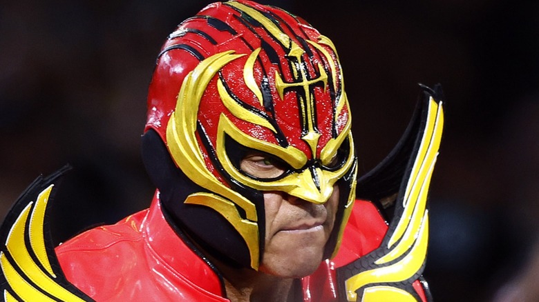 Rey Mysterio shows off new mask at WrestleMania 39